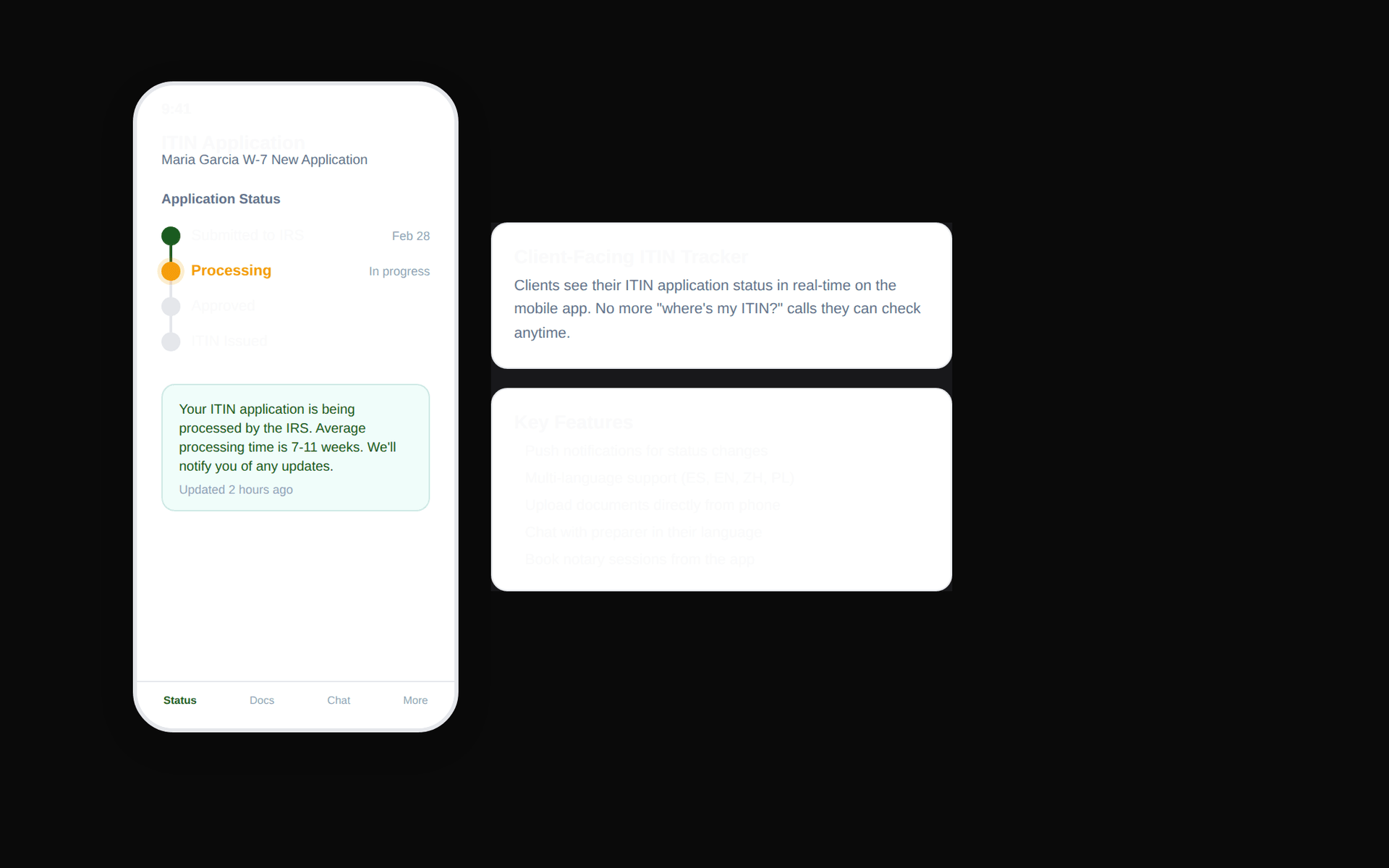 Clients track their application